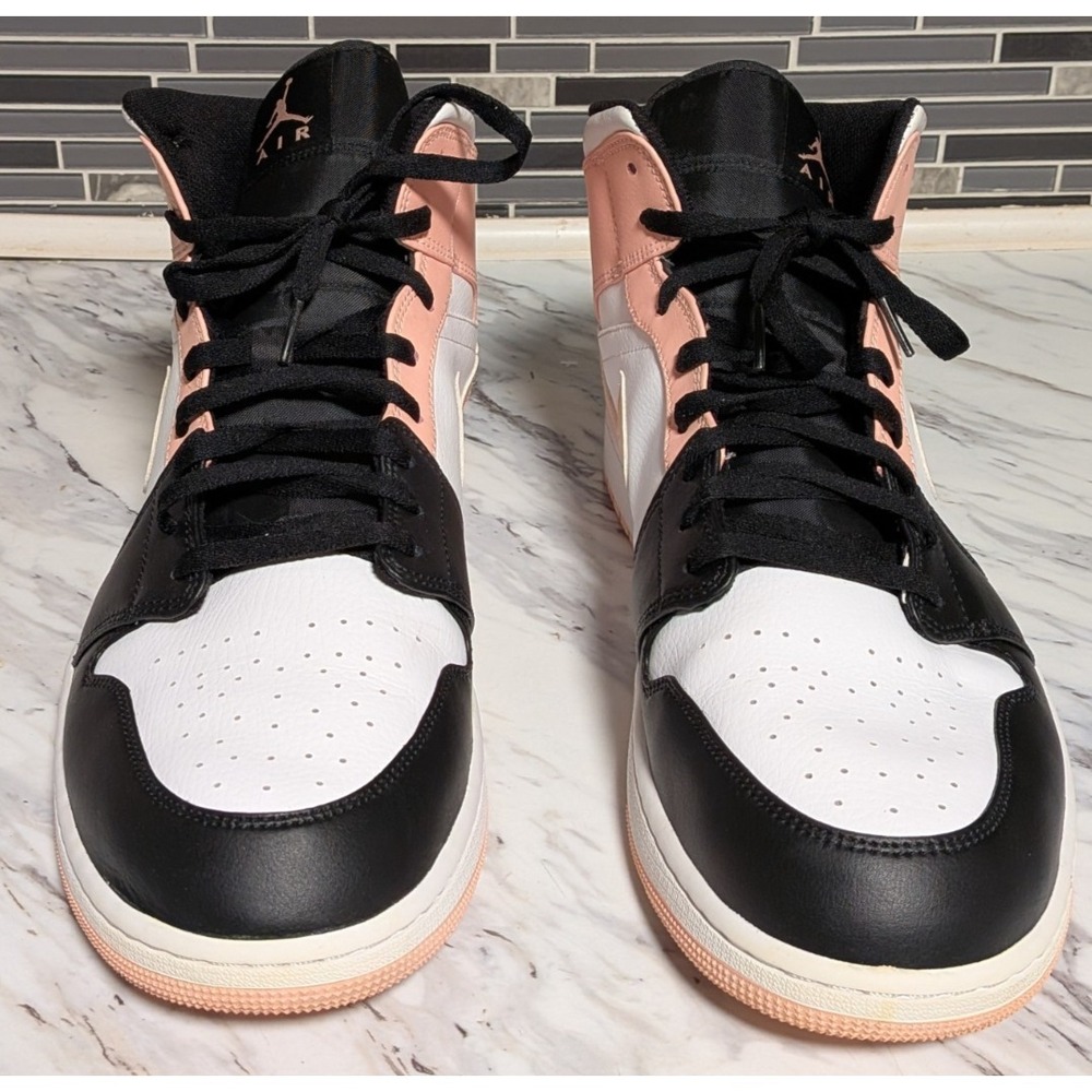 Nike Air Jordan 1 Mid Crimson Tint Arctic Orange Black 554724-133 Men's Size 18 - Picture 2 of 10